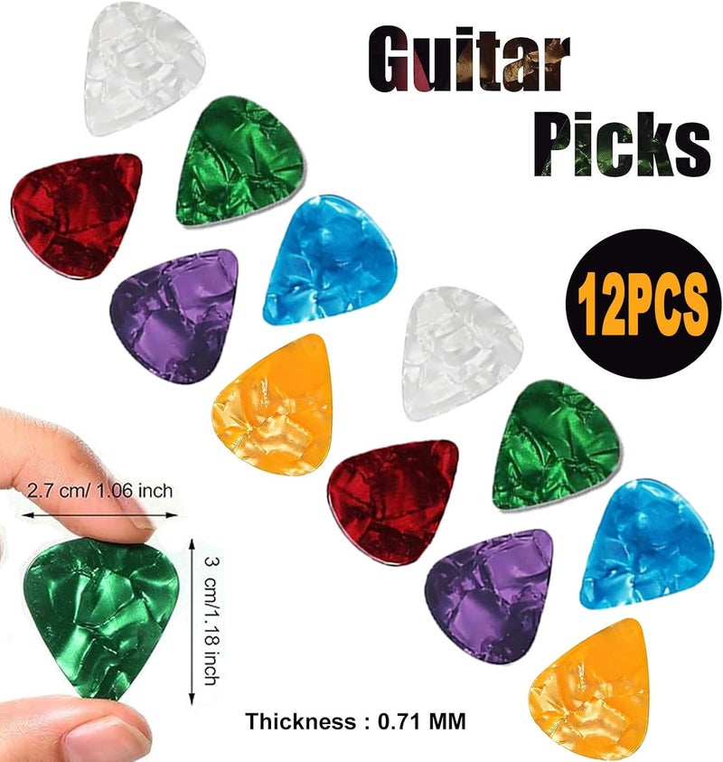 JINWEE Acoustic Guitar Accessories Kit,Guitar Tool Changing Kit Including Acoustic Strings, Picks, Capo, Bridge Pins, Bridge Saddle Nut and 3 in 1 guitar string winder cutter and pin puller. - Image 5